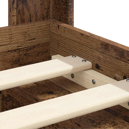 Struttura del letto con stoccaggio e testata Legno antico | homemem39