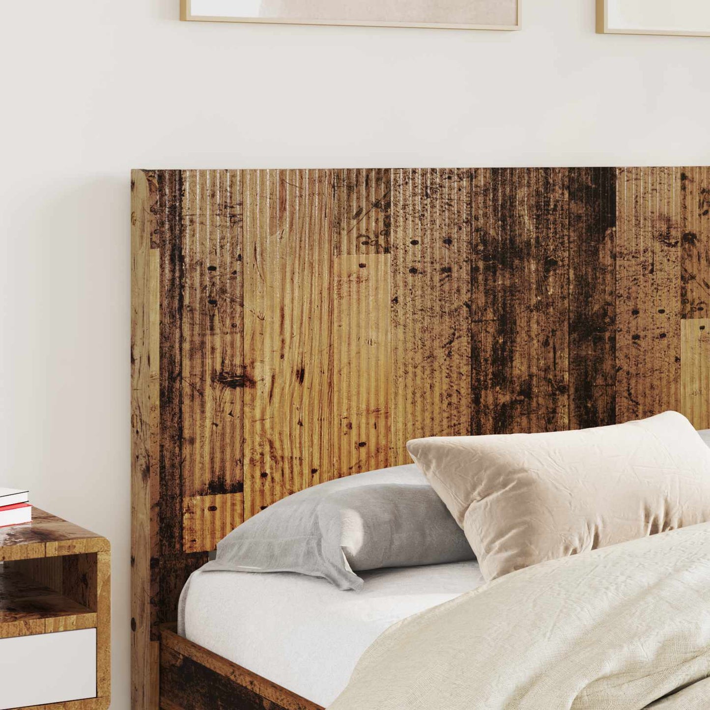 Struttura del letto con stoccaggio e testata Legno antico | homemem39