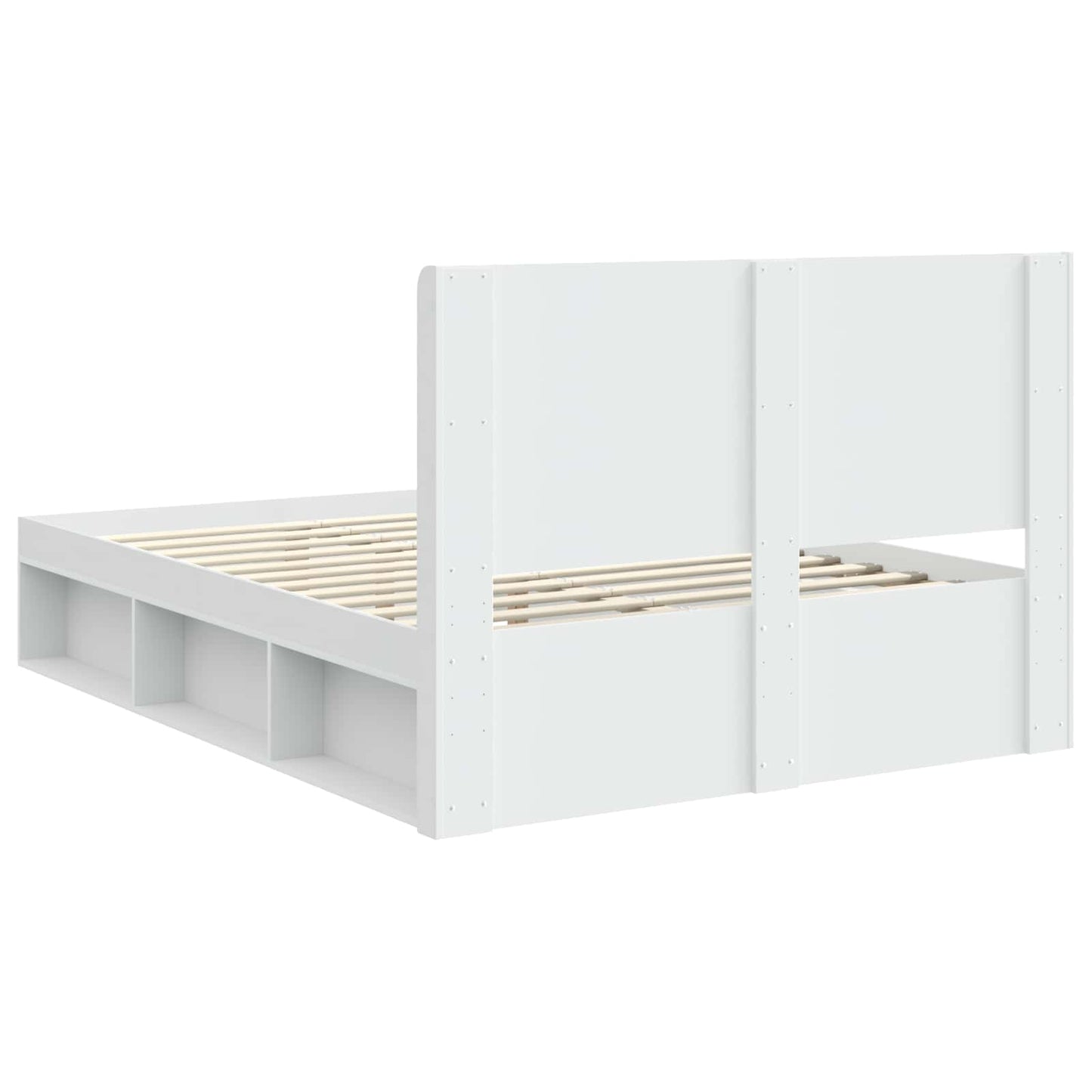 Struttura del letto con stoccaggio e testata Bianco | homemem39
