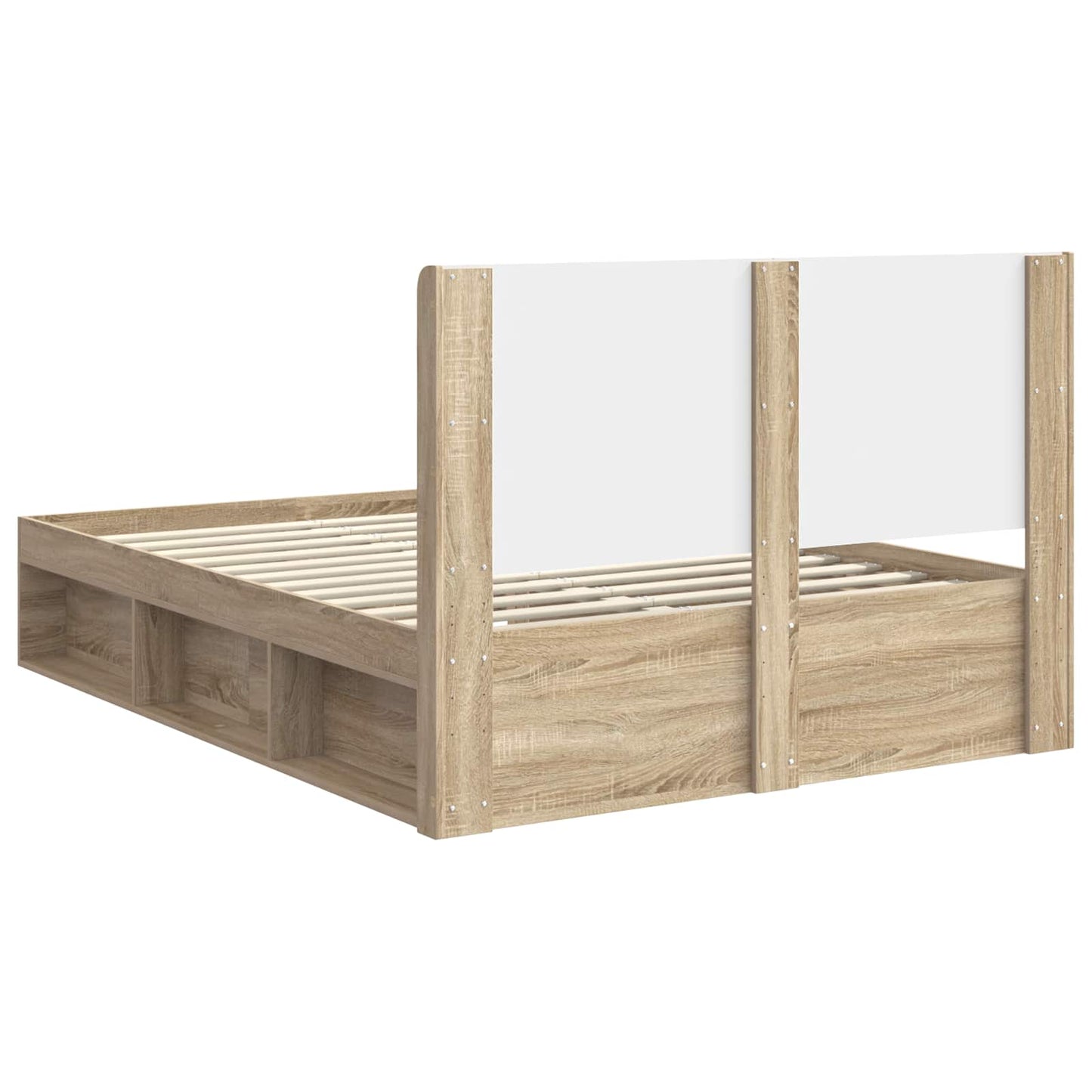 Struttura del letto con stoccaggio e testata Rovere Sonoma | homemem39