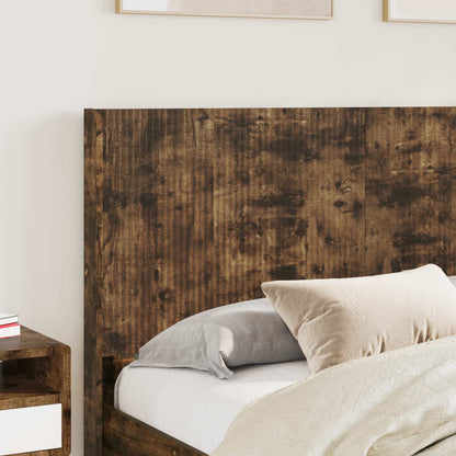 Struttura del letto con stoccaggio e testata Rovere Fumo | homemem39