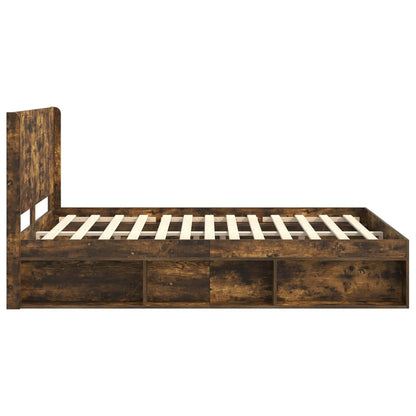 Struttura del letto con stoccaggio e testata Rovere Fumo | homemem39