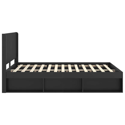 Struttura del letto con stoccaggio e testata Nero 120 x 190 cm | homemem39