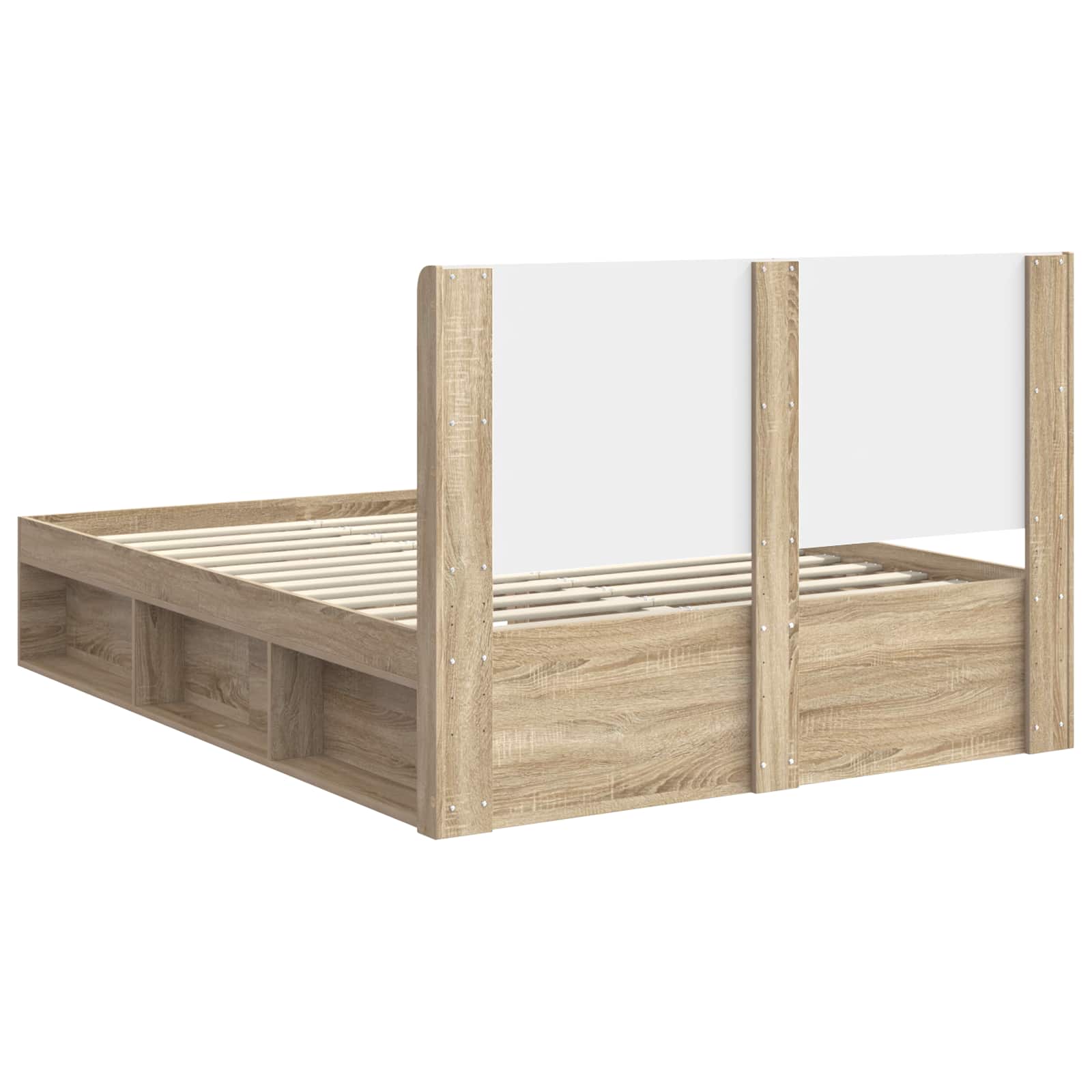 Struttura del letto con stoccaggio e testata Rovere Sonoma | homemem39