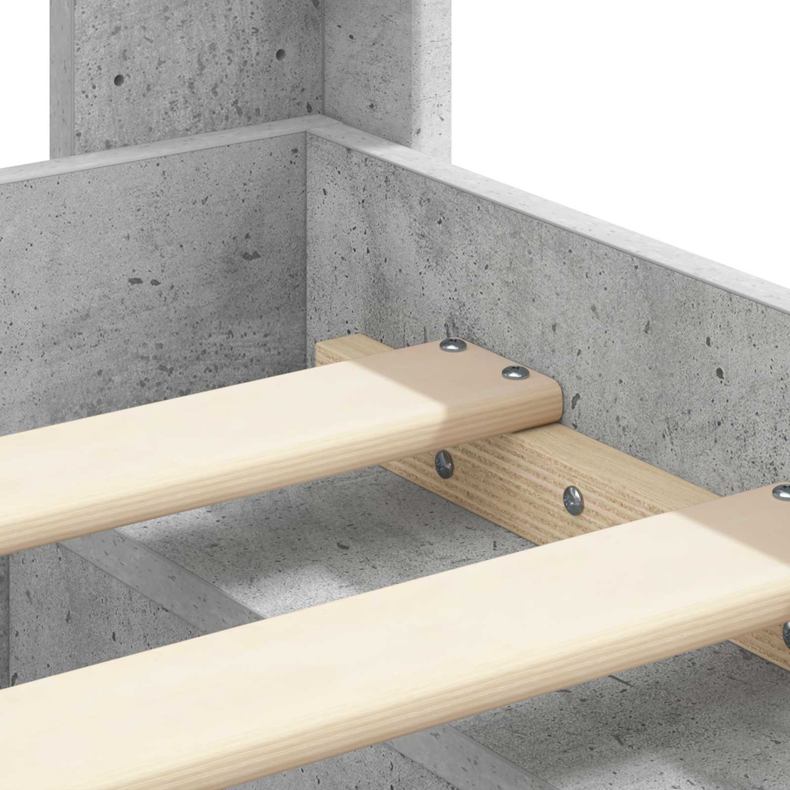 Struttura del letto con stoccaggio e testata Grigio Cemento | homemem39
