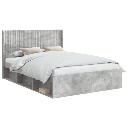 Struttura del letto con stoccaggio e testata Grigio Cemento | homemem39