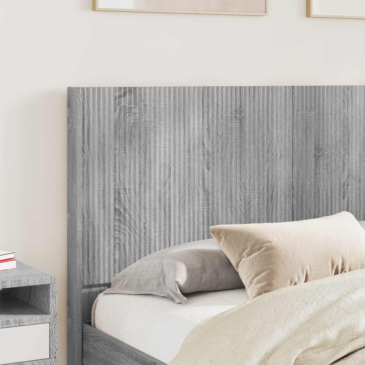 Struttura del letto con stoccaggio e testata Sonoma grigio