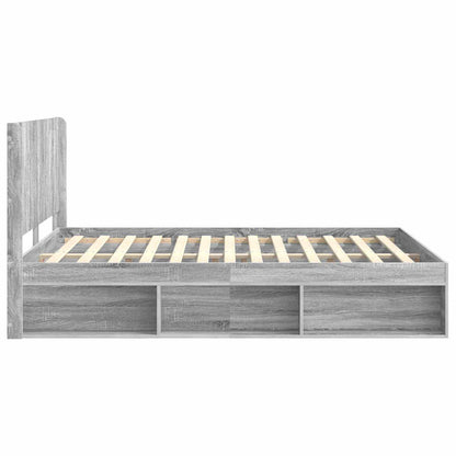 Struttura del letto con stoccaggio e testata Sonoma grigio