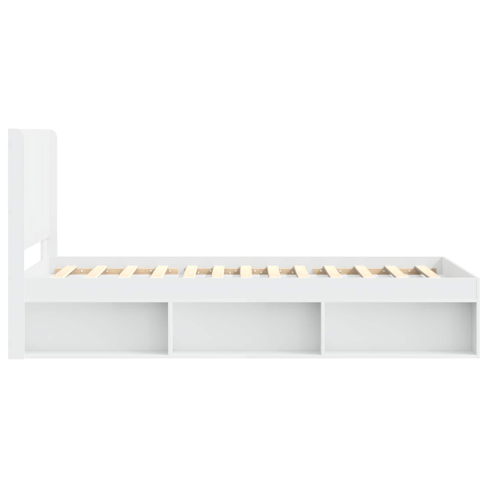 Struttura del letto con stoccaggio e testata Bianco | homemem39