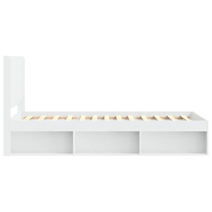 Struttura del letto con stoccaggio e testata Bianco | homemem39