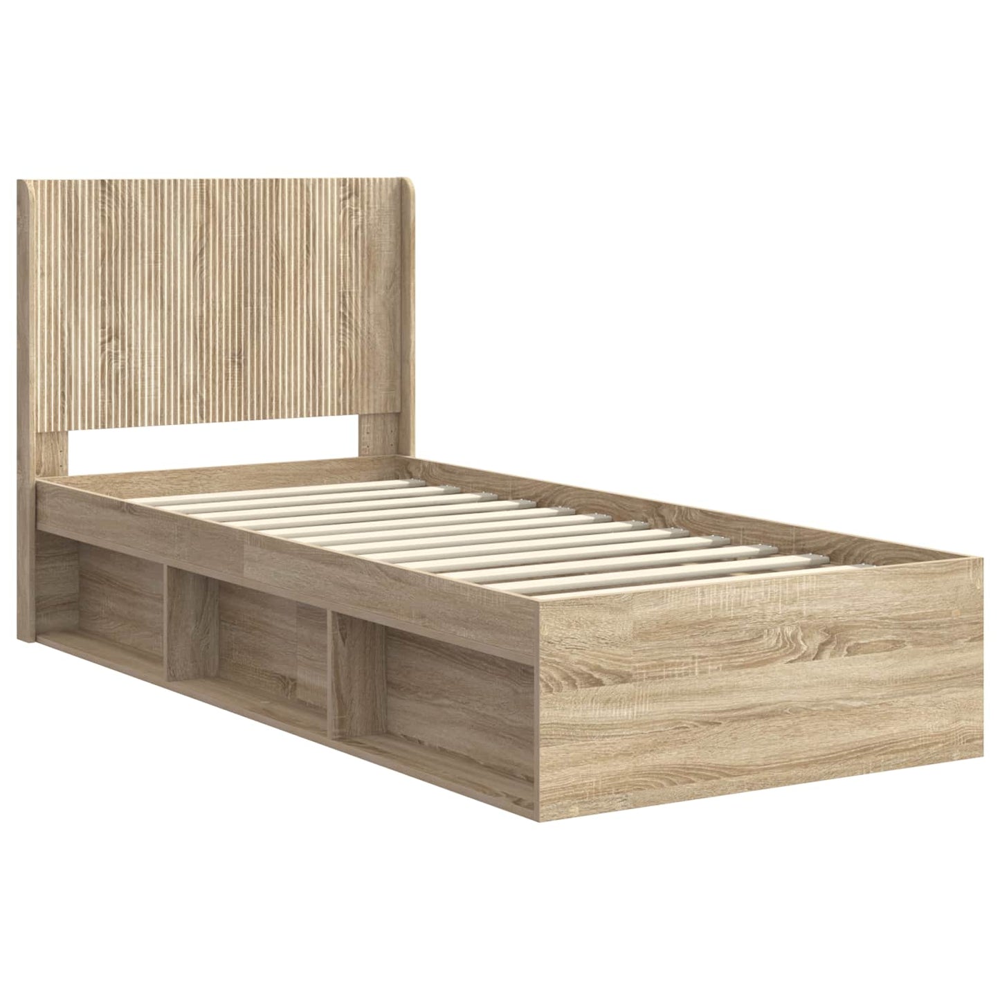 Struttura del letto con stoccaggio e testata Rovere Sonoma | homemem39