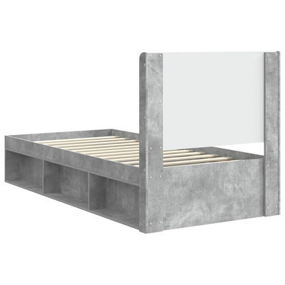 Struttura del letto con stoccaggio e testata Grigio Cemento | homemem39