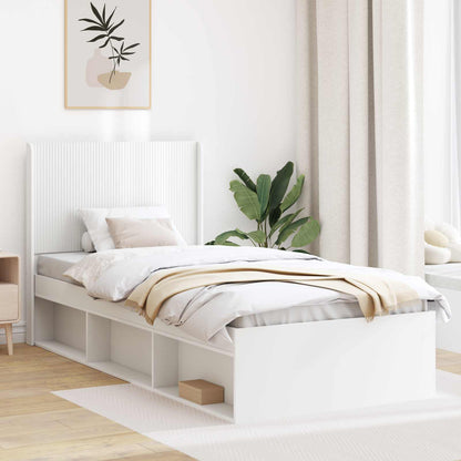 Struttura del letto con stoccaggio e testata Bianco 90 x 200 cm | homemem39