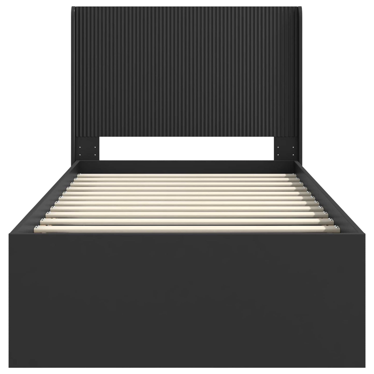 Struttura del letto con stoccaggio e testata Nero 90 x 200 cm | homemem39