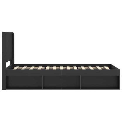 Struttura del letto con stoccaggio e testata Nero 90 x 200 cm | homemem39