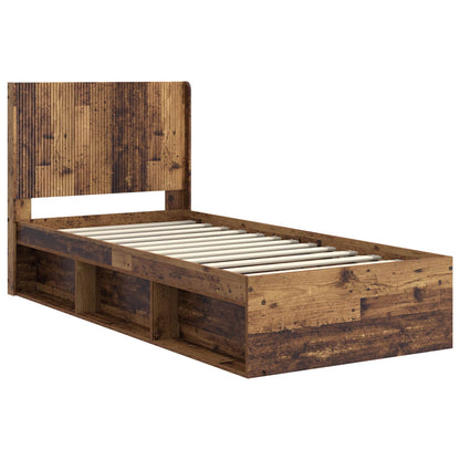 Struttura del letto con stoccaggio e testata Legno antico | homemem39