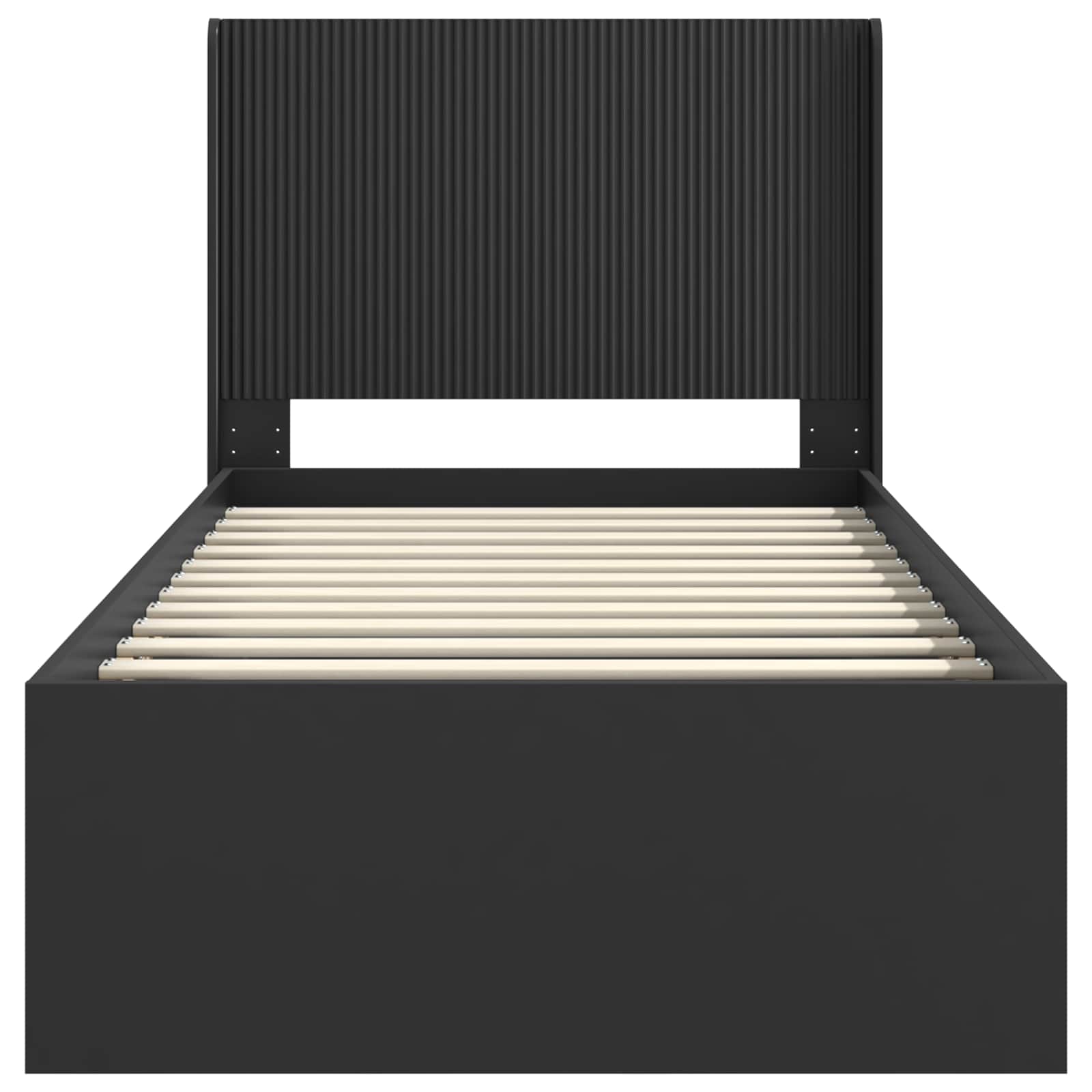 Struttura del letto con stoccaggio e testata Nero 90 x 190 cm | homemem39