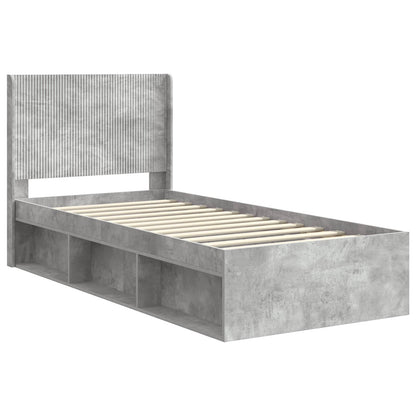 Struttura del letto con stoccaggio e testata Grigio Cemento | homemem39