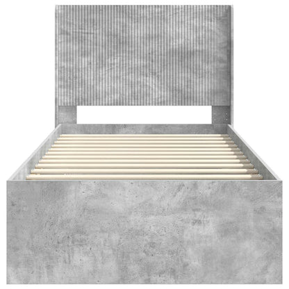 Struttura del letto con stoccaggio e testata Grigio Cemento | homemem39
