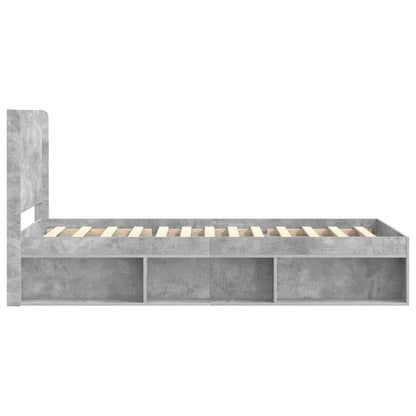 Struttura del letto con stoccaggio e testata Grigio Cemento | homemem39