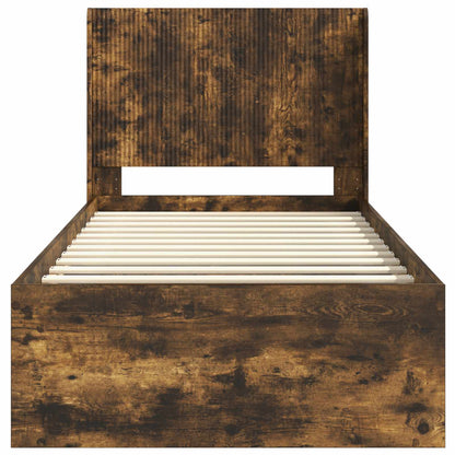 Struttura del letto con stoccaggio e testata Rovere Fumo | homemem39