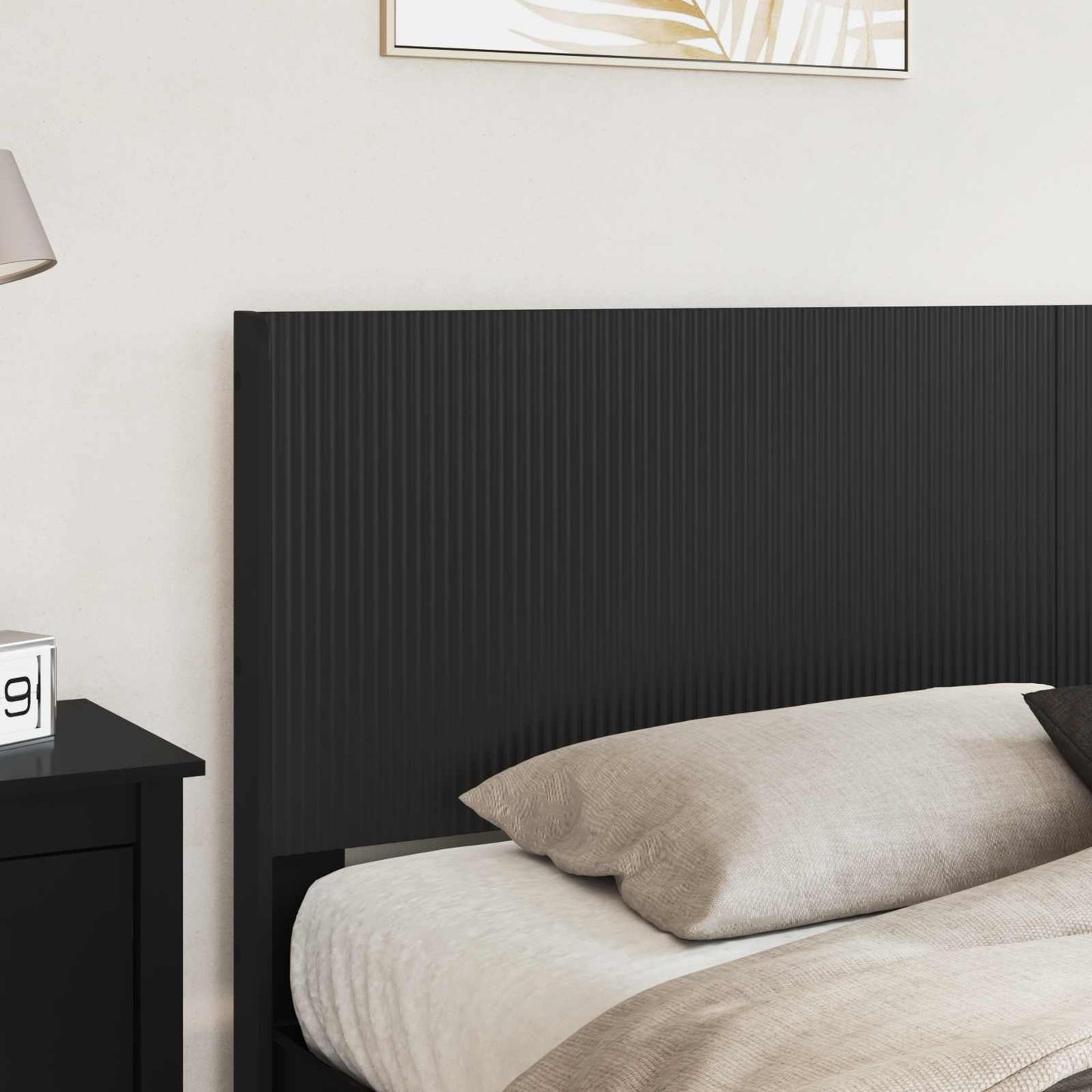 Struttura del letto con stoccaggio e testata Nero 200 x 200 cm | homemem39