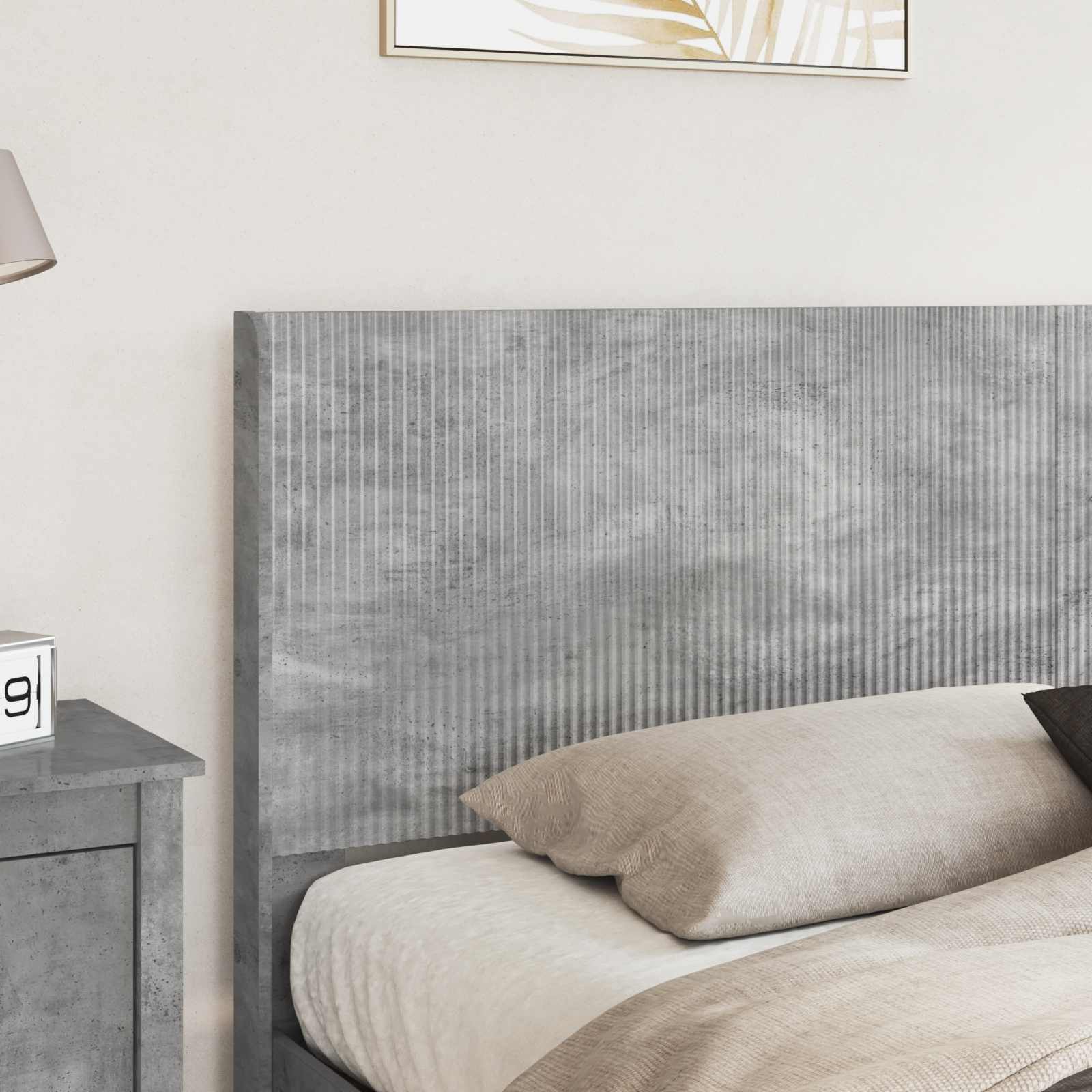 Struttura del letto con stoccaggio e testata Grigio Cemento | homemem39