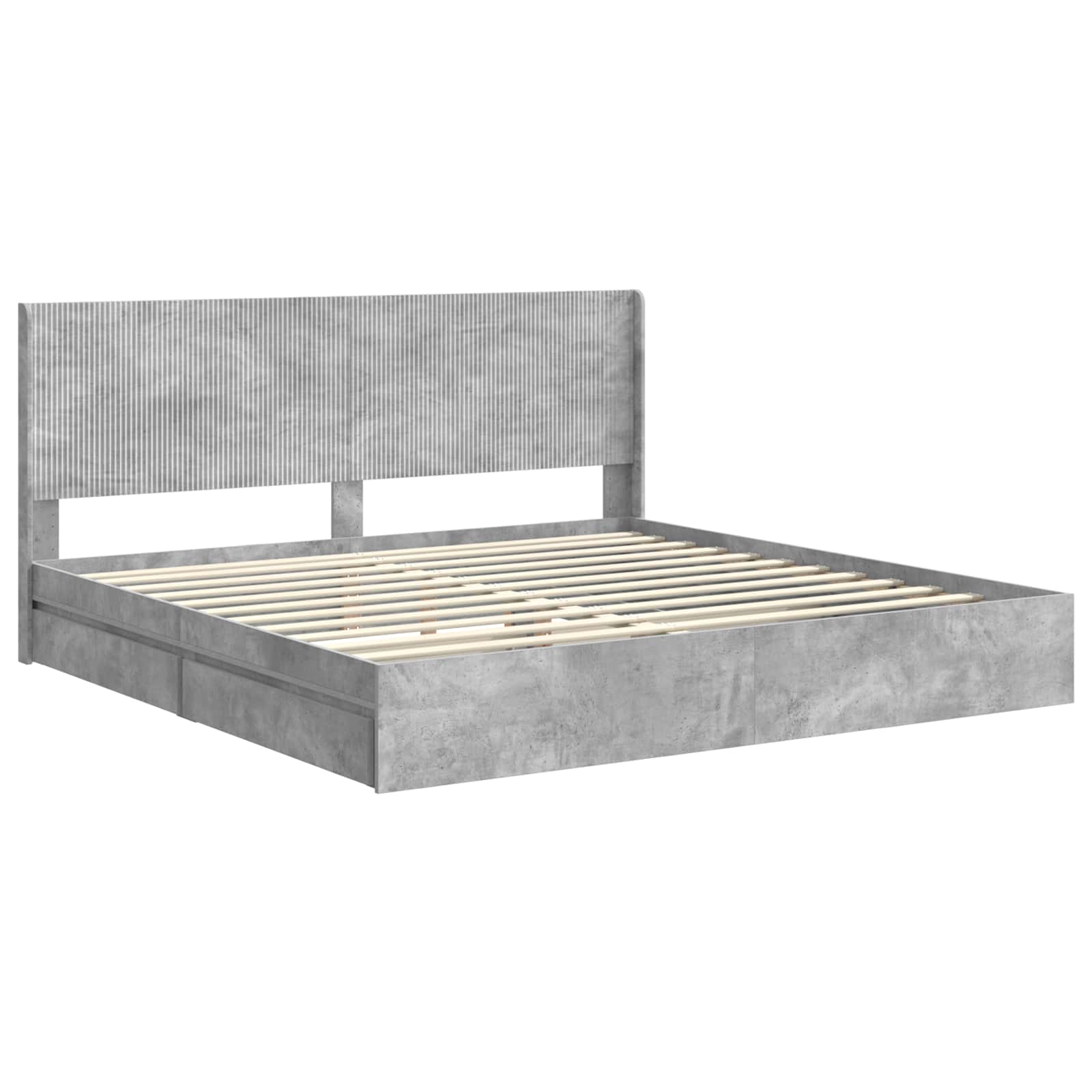 Struttura del letto con stoccaggio e testata Grigio Cemento | homemem39