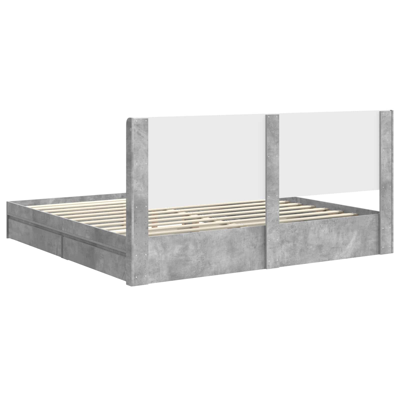 Struttura del letto con stoccaggio e testata Grigio Cemento | homemem39