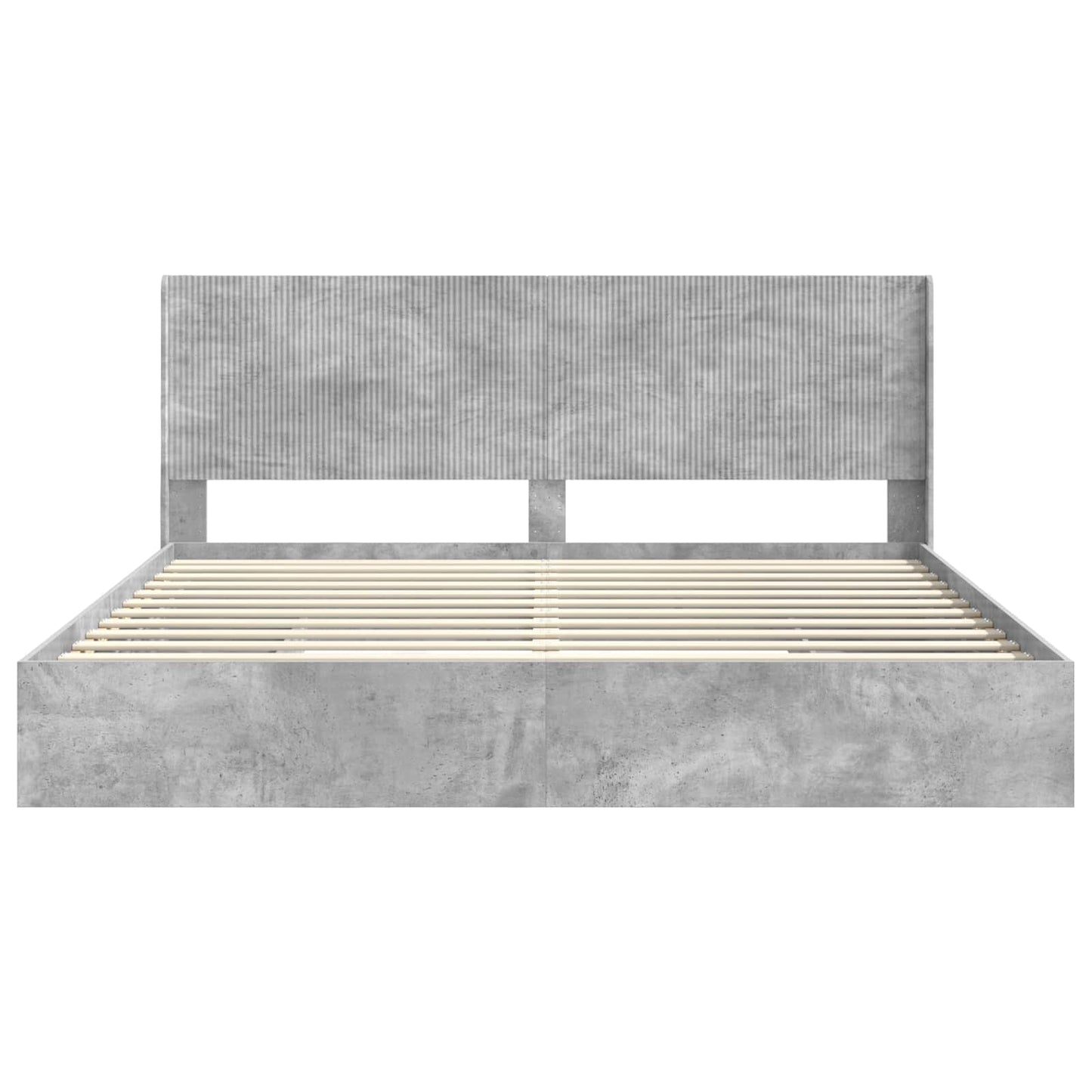 Struttura del letto con stoccaggio e testata Grigio Cemento | homemem39