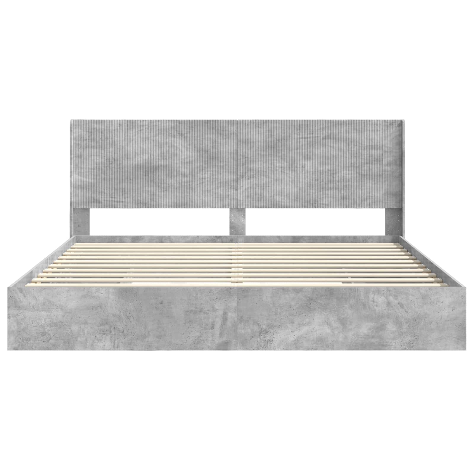 Struttura del letto con stoccaggio e testata Grigio Cemento | homemem39