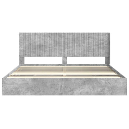 Struttura del letto con stoccaggio e testata Grigio Cemento | homemem39