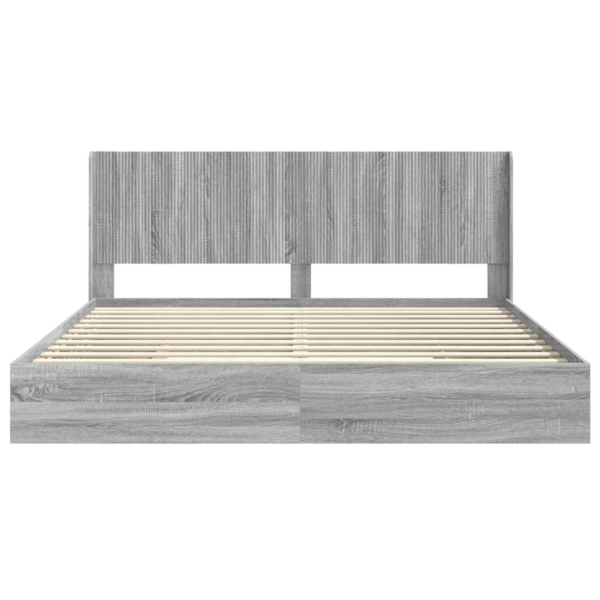 Struttura del letto con stoccaggio e testata Sonoma grigio