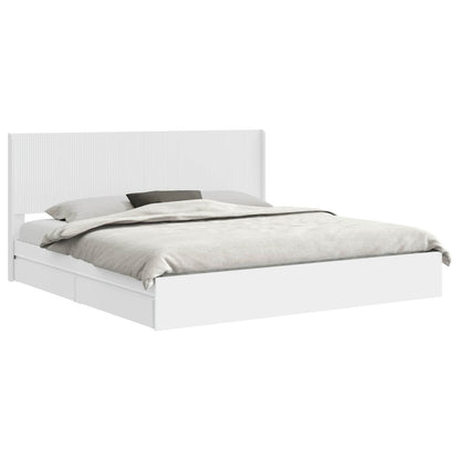 Struttura del letto con stoccaggio e testata Bianco | homemem39