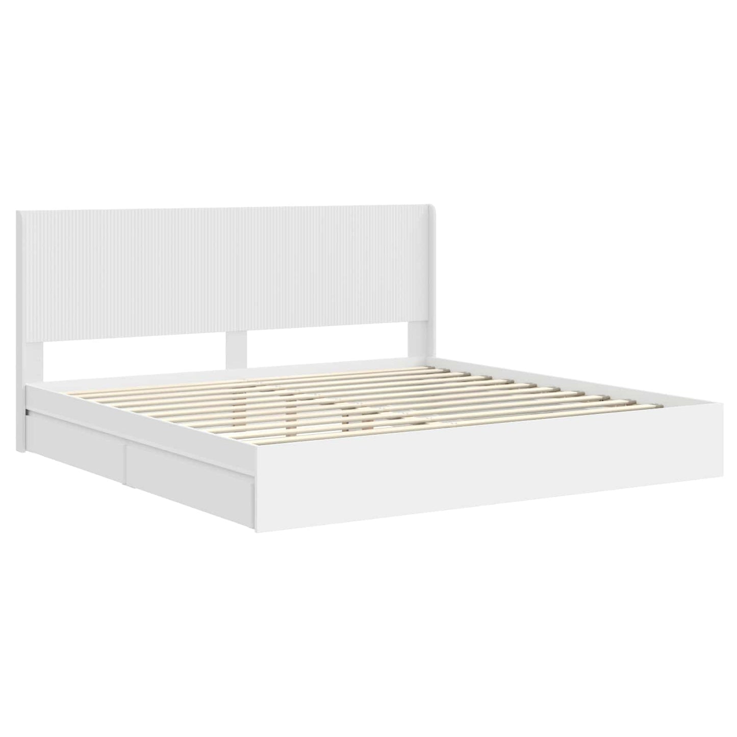 Struttura del letto con stoccaggio e testata Bianco | homemem39