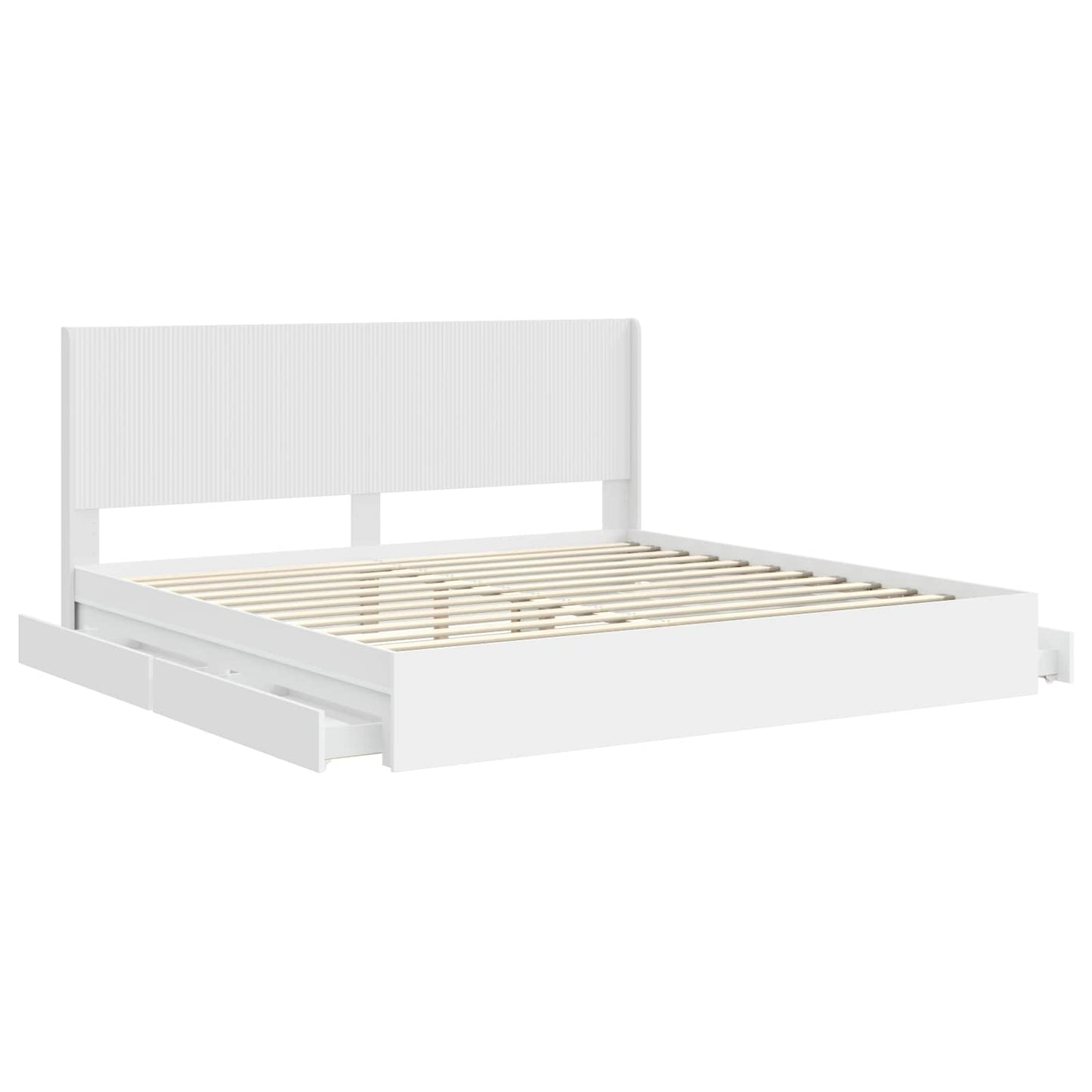Struttura del letto con stoccaggio e testata Bianco | homemem39