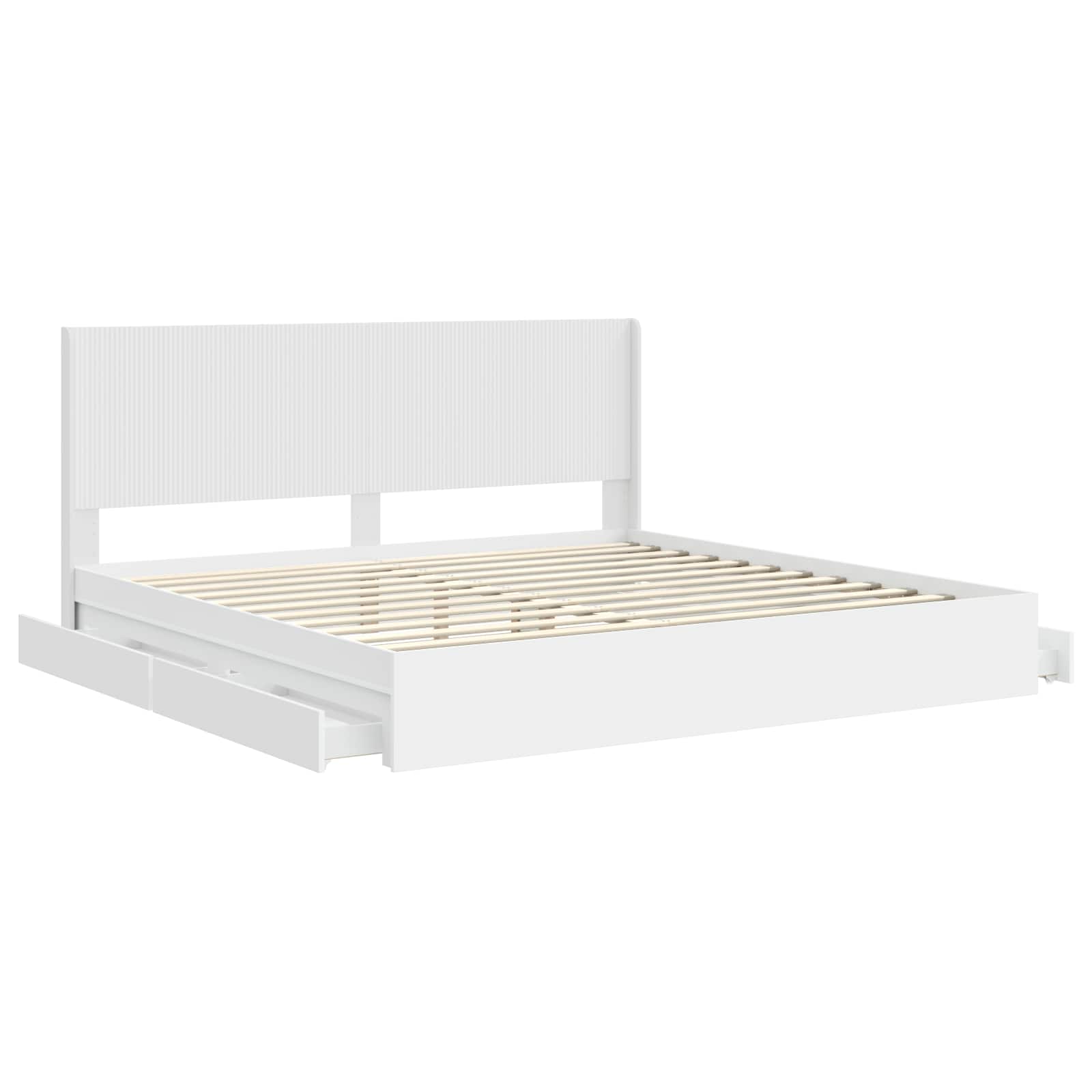 Struttura del letto con stoccaggio e testata Bianco | homemem39