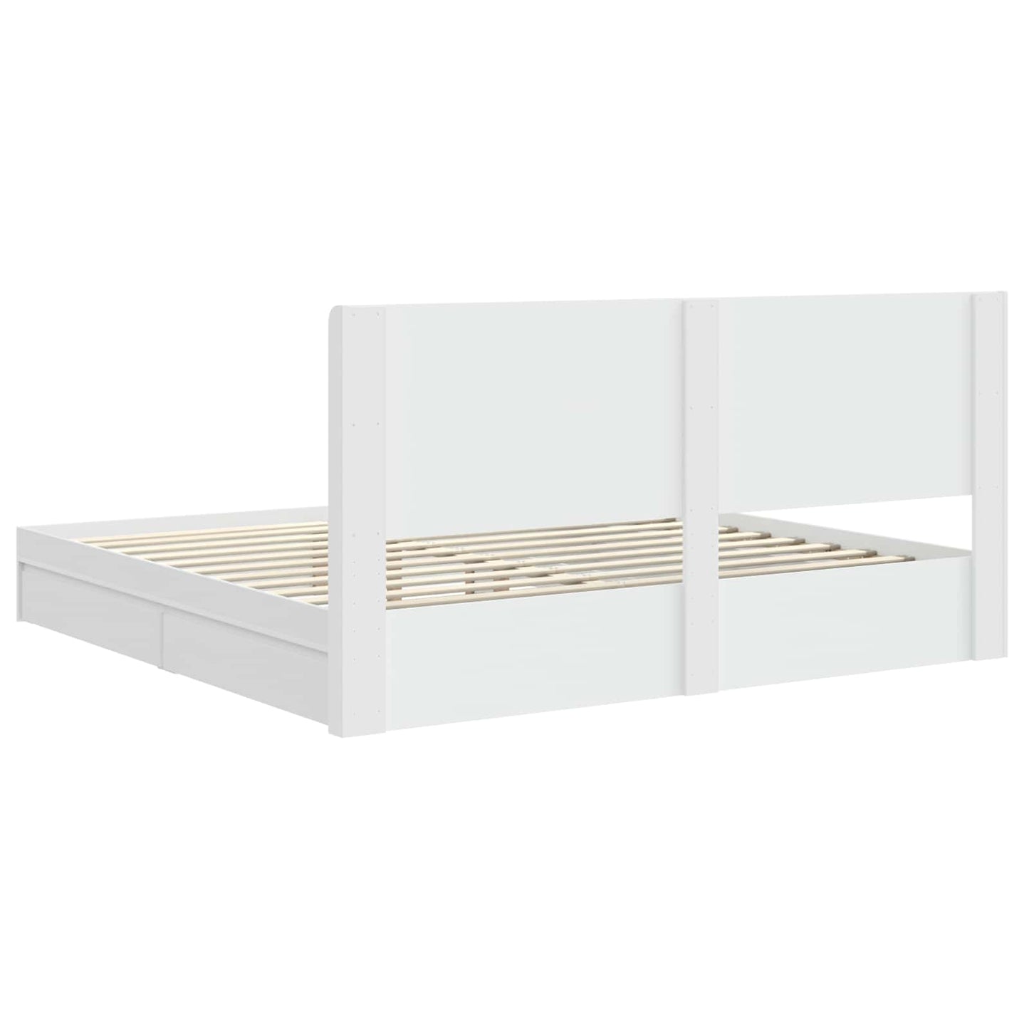 Struttura del letto con stoccaggio e testata Bianco | homemem39