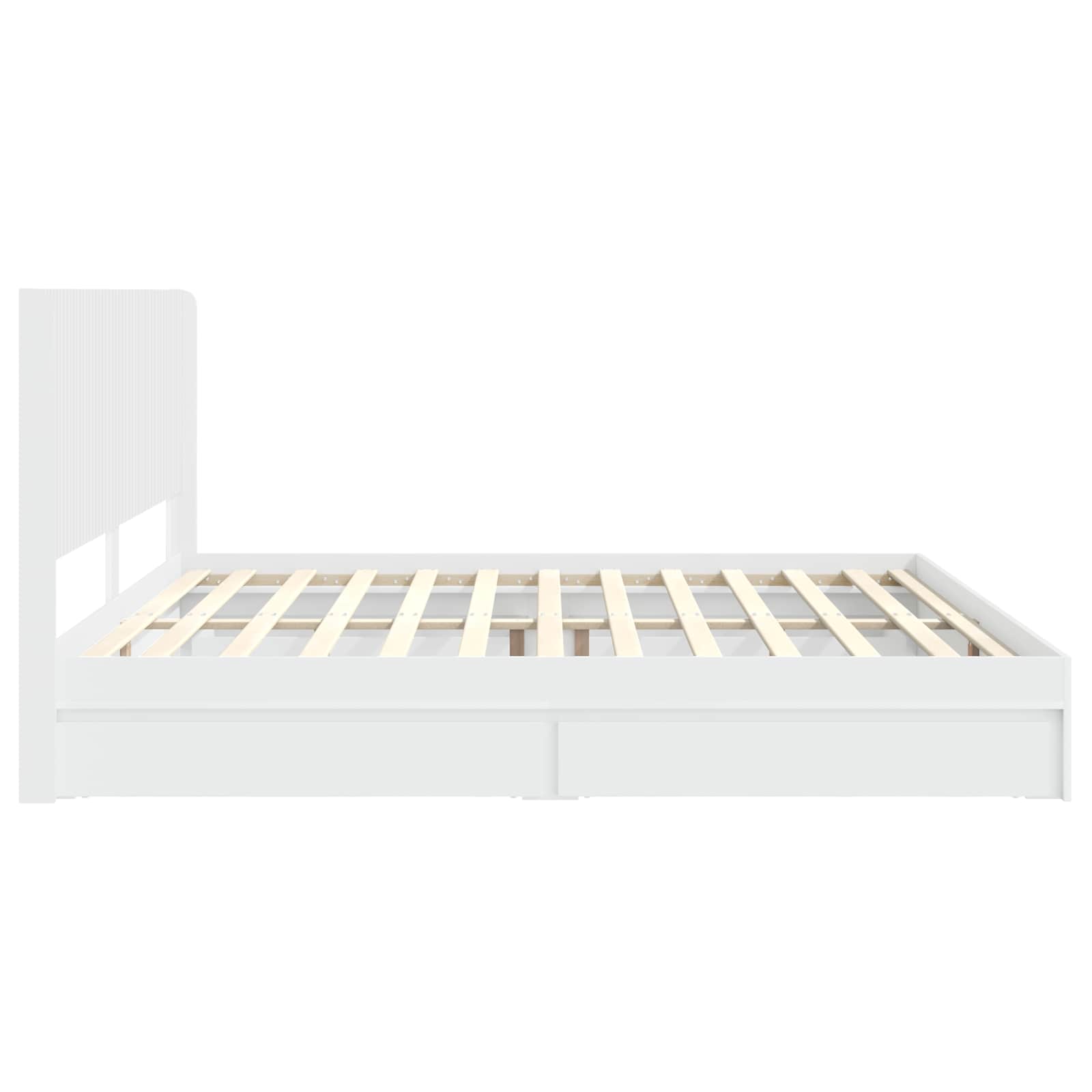 Struttura del letto con stoccaggio e testata Bianco | homemem39