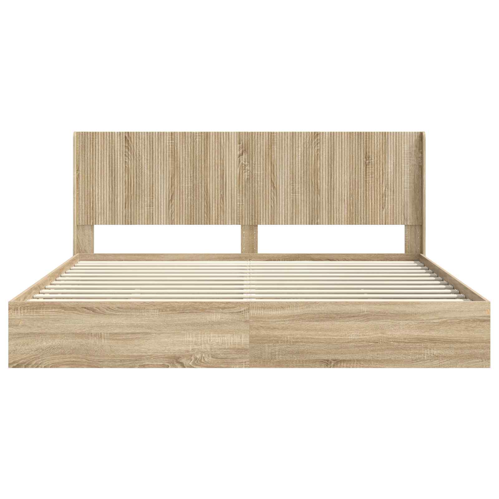 Struttura del letto con stoccaggio e testata Rovere Sonoma | homemem39
