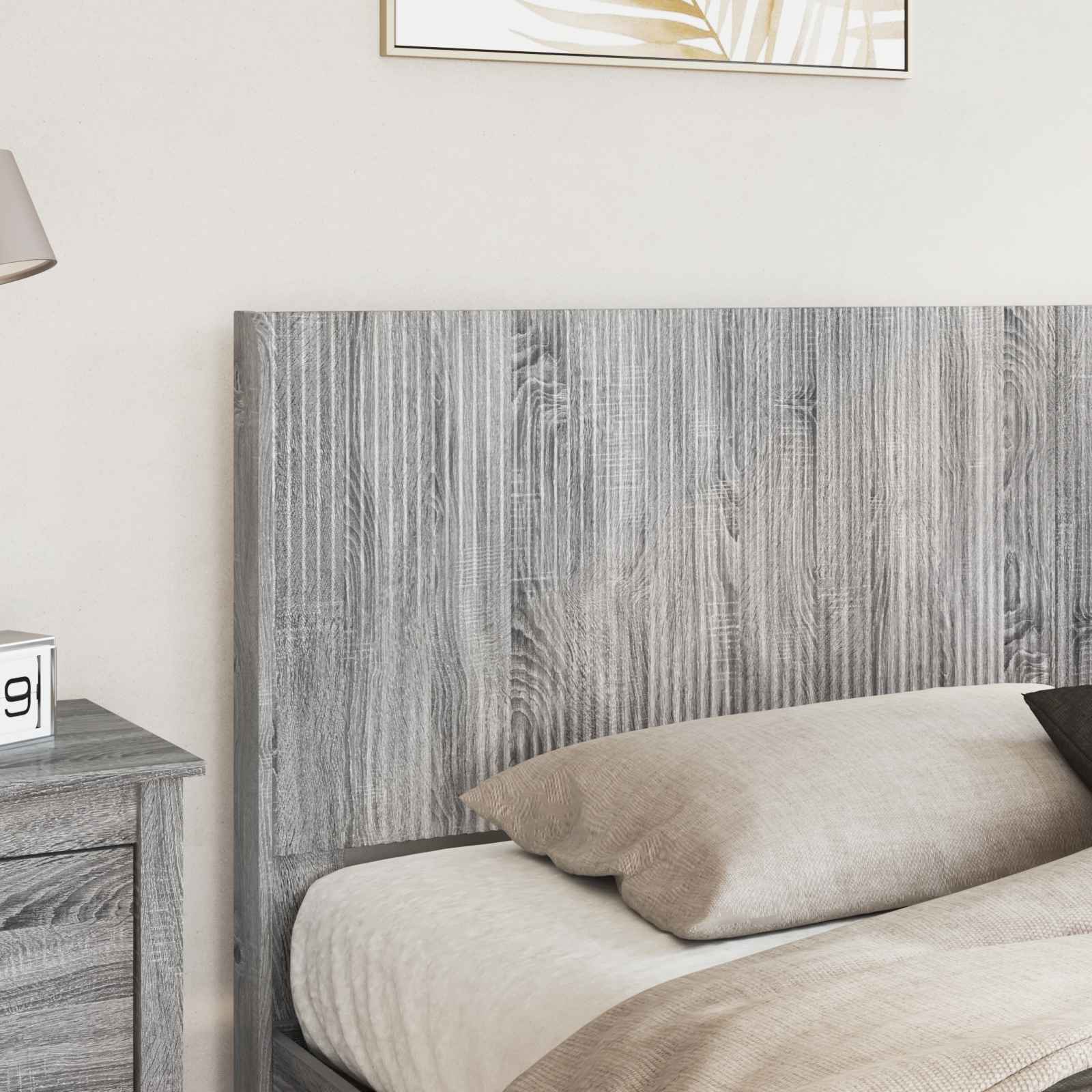 Struttura del letto con stoccaggio e testata Grigio Sonoma | homemem39