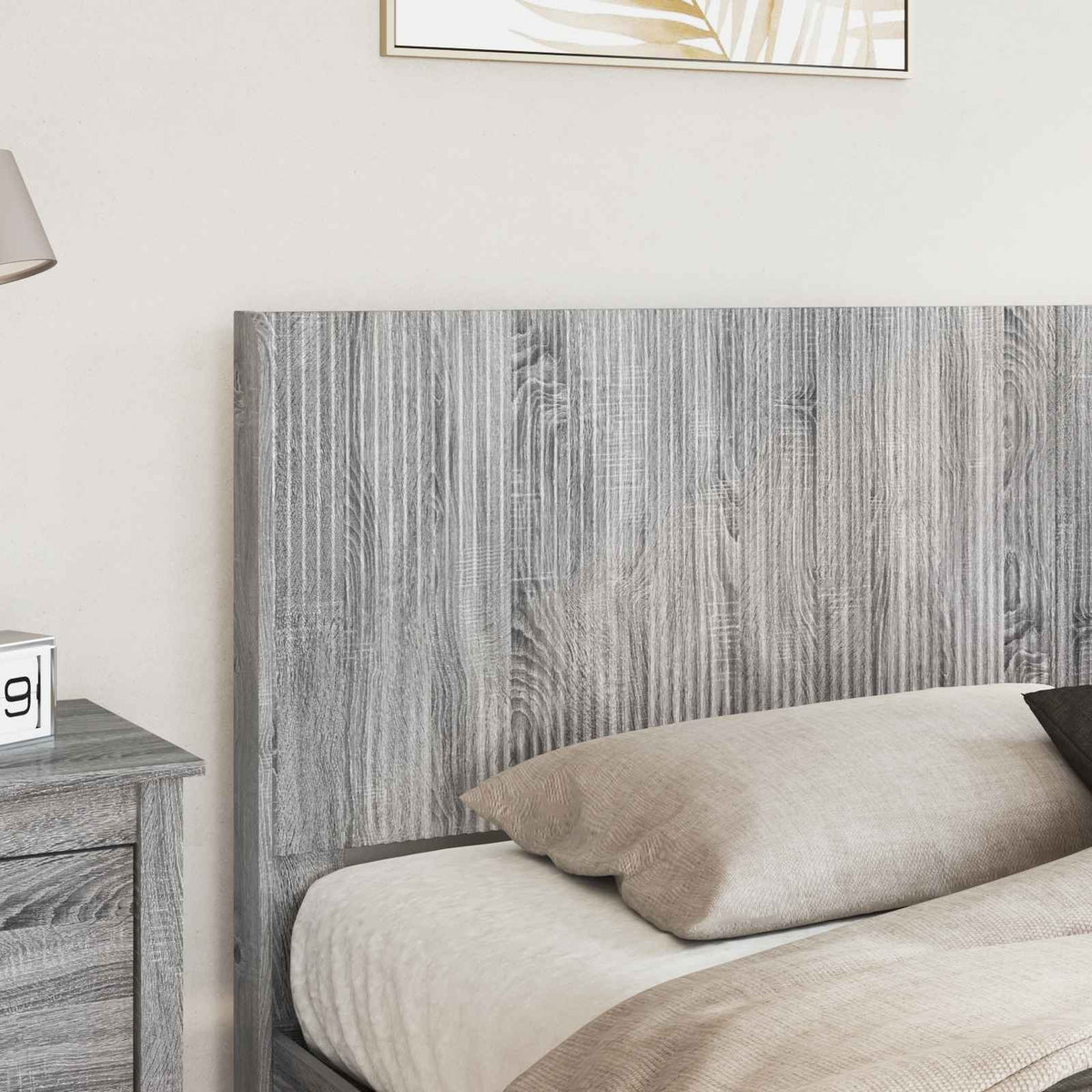 Struttura del letto con stoccaggio e testata Sonoma grigio