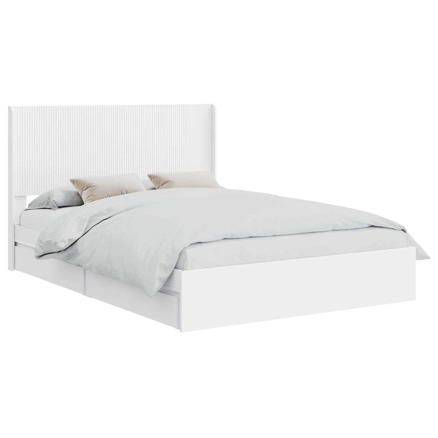 Struttura del letto con stoccaggio e testata Bianco | homemem39