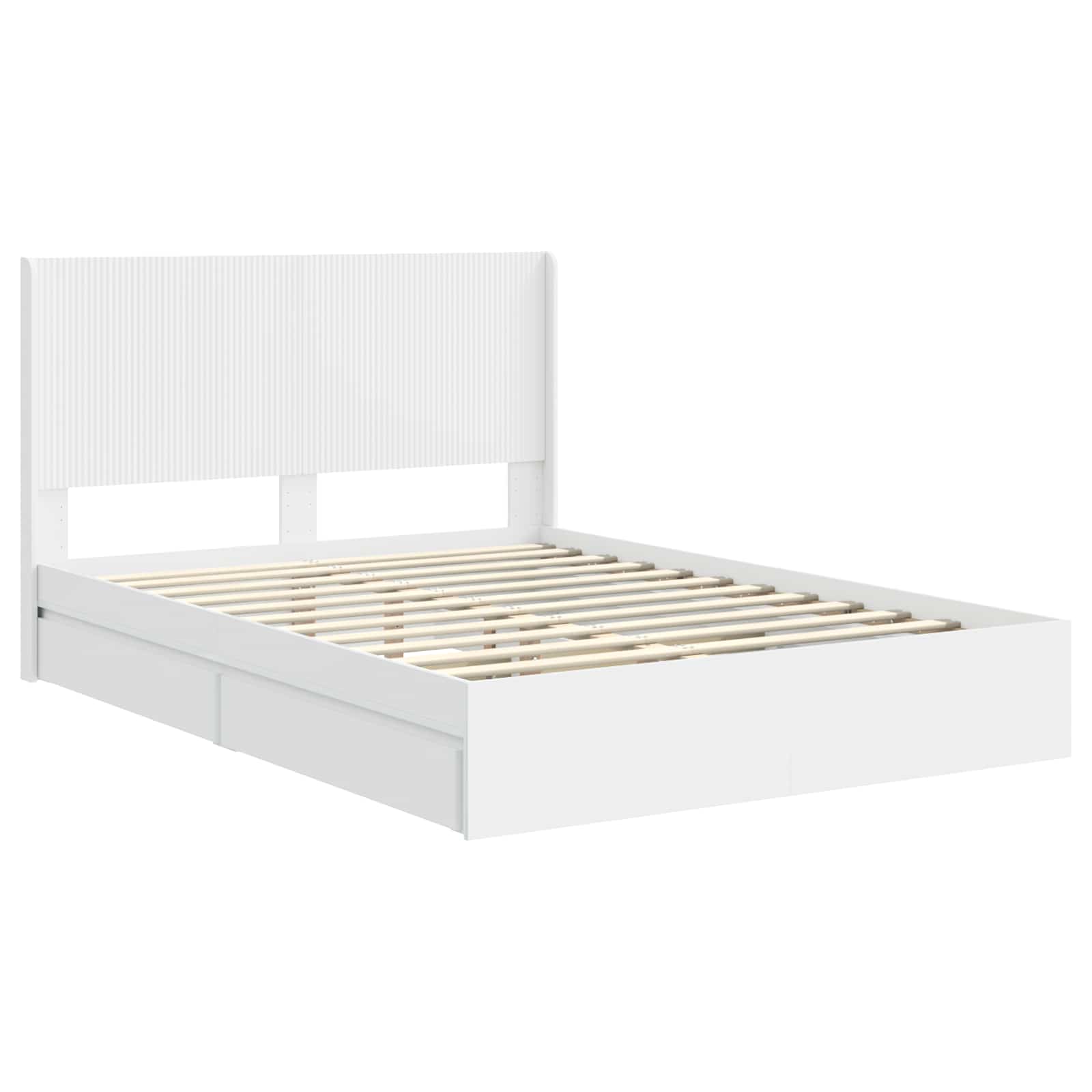Struttura del letto con stoccaggio e testata Bianco | homemem39