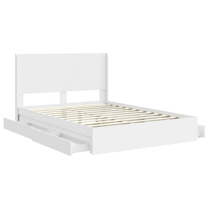 Struttura del letto con stoccaggio e testata Bianco | homemem39
