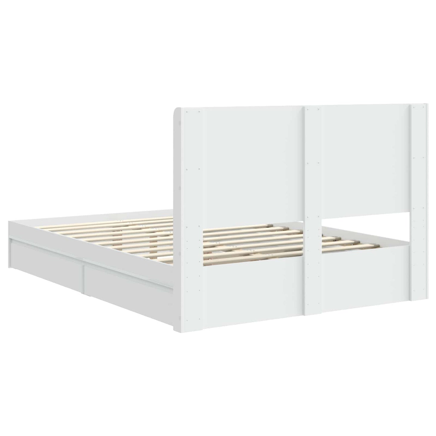 Struttura del letto con stoccaggio e testata Bianco | homemem39