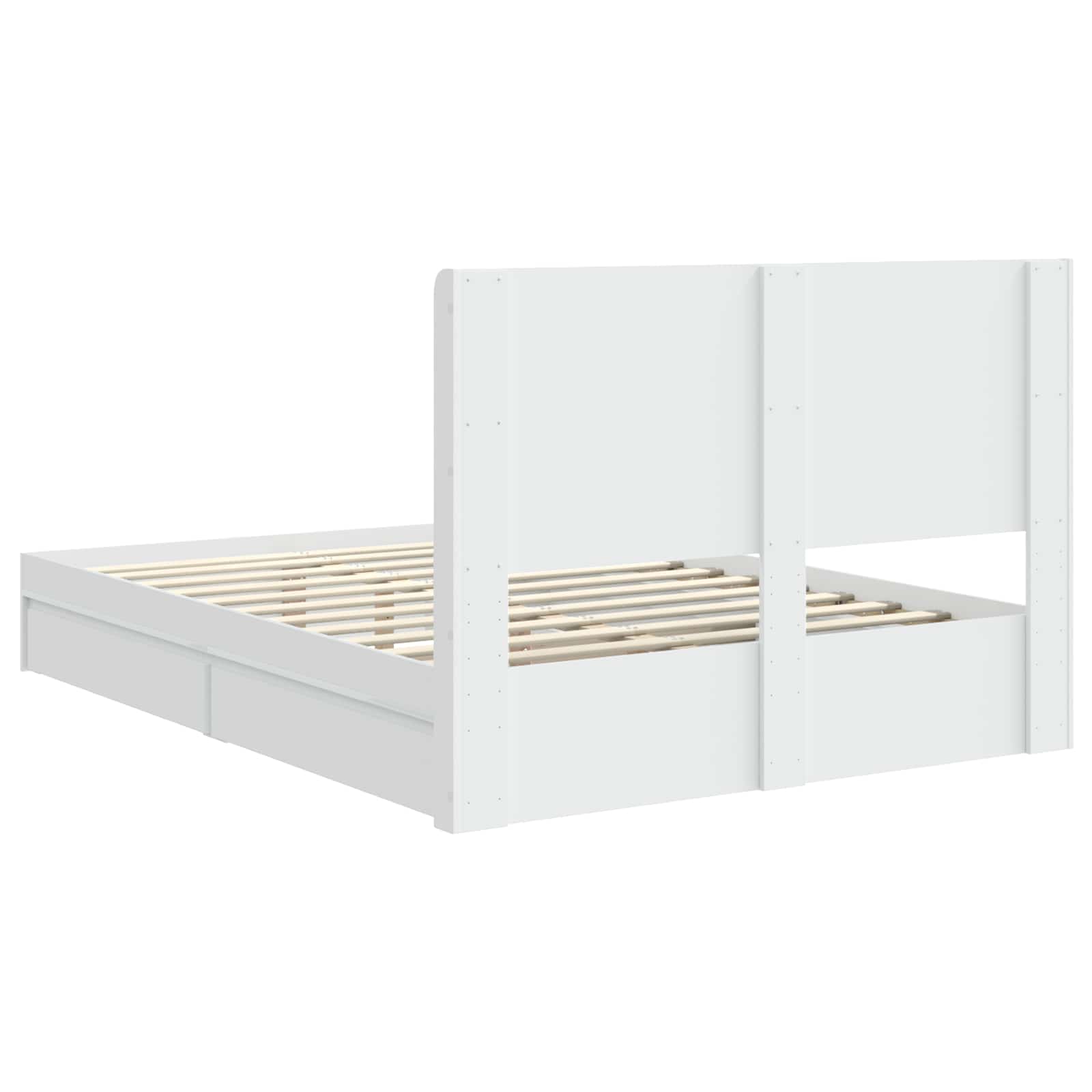 Struttura del letto con stoccaggio e testata Bianco | homemem39