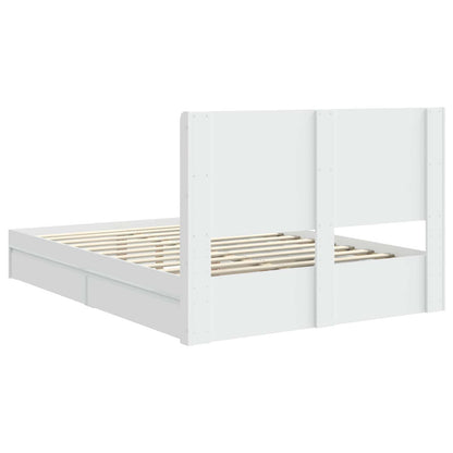 Struttura del letto con stoccaggio e testata Bianco | homemem39