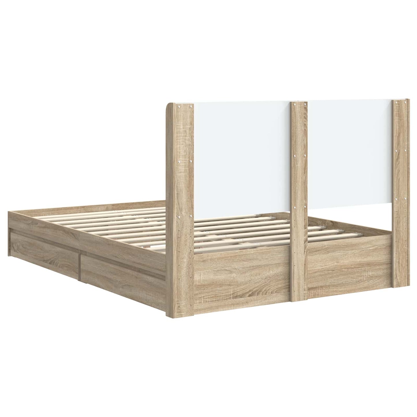 Struttura del letto con stoccaggio e testata Rovere Sonoma | homemem39