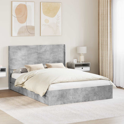 Struttura del letto con stoccaggio e testata Grigio Cemento | homemem39